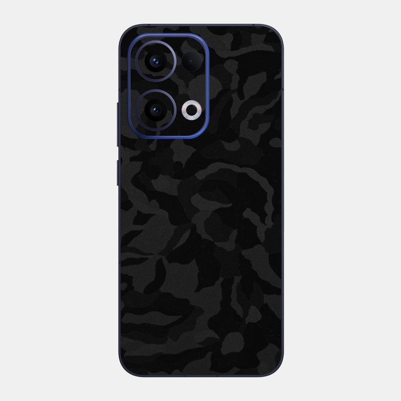 Black Camo Glass Back