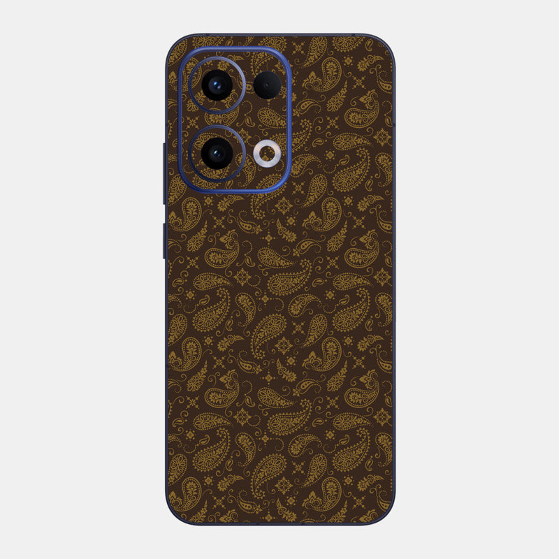 Brown Paisley Glass Back