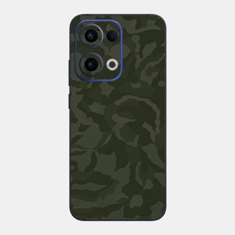 Green Camo Glass Back