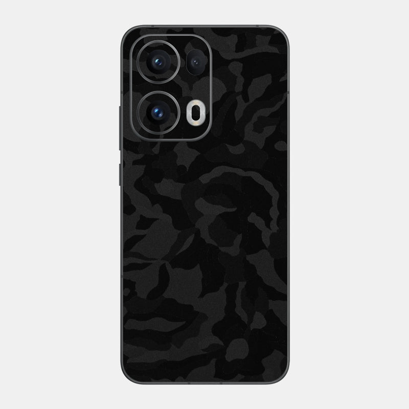 Black Camo Glass Back