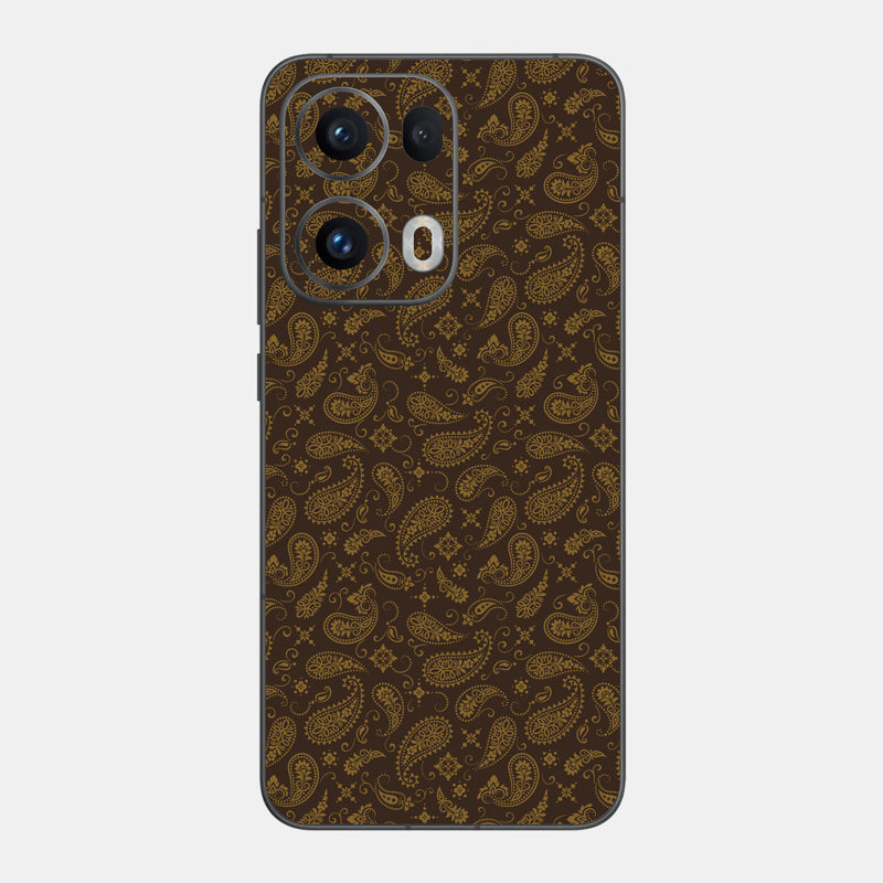 Brown Paisley Glass Back