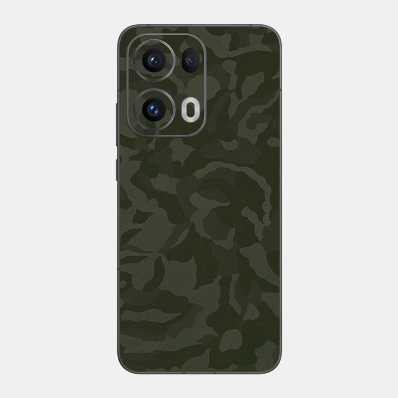 Green Camo Glass Back