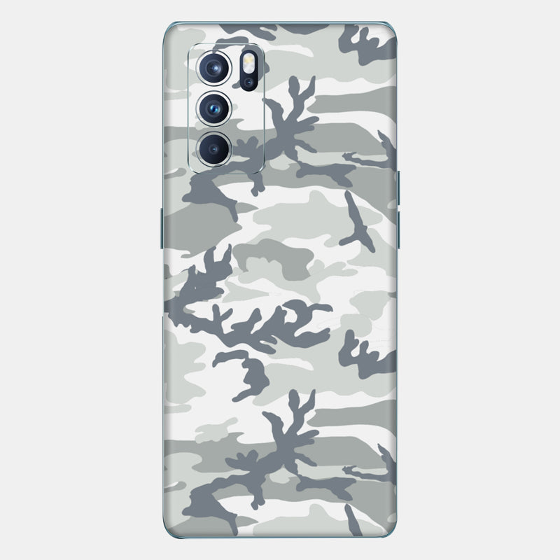 Snow Camo Glass Back