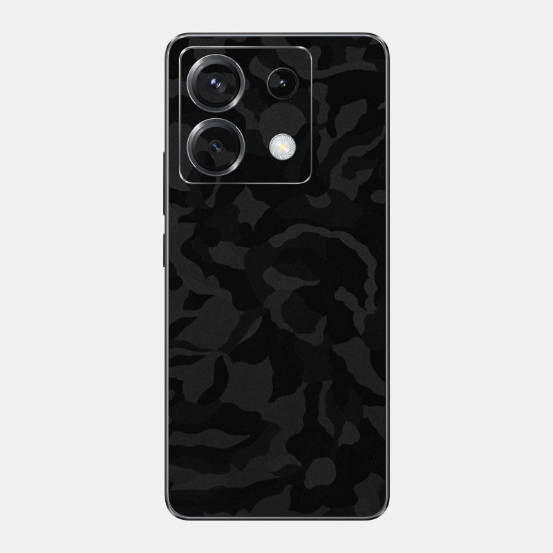 Black Camo Glass Back