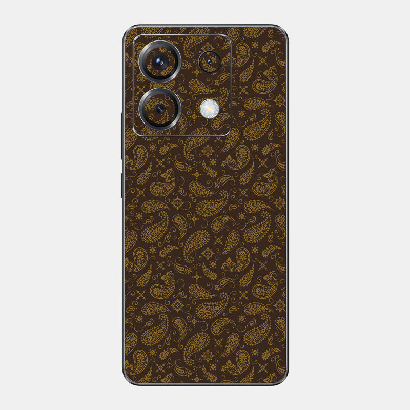 Brown Paisley Glass Back