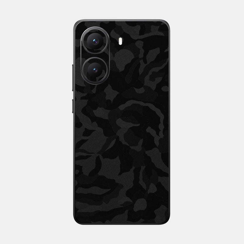 Black Camo Glass Back