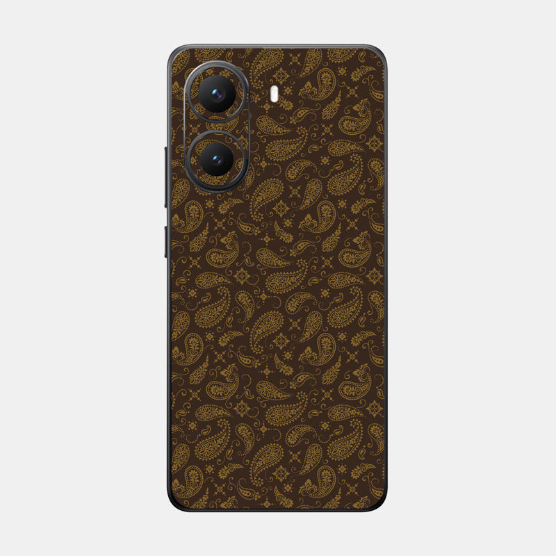 Brown Paisley Glass Back