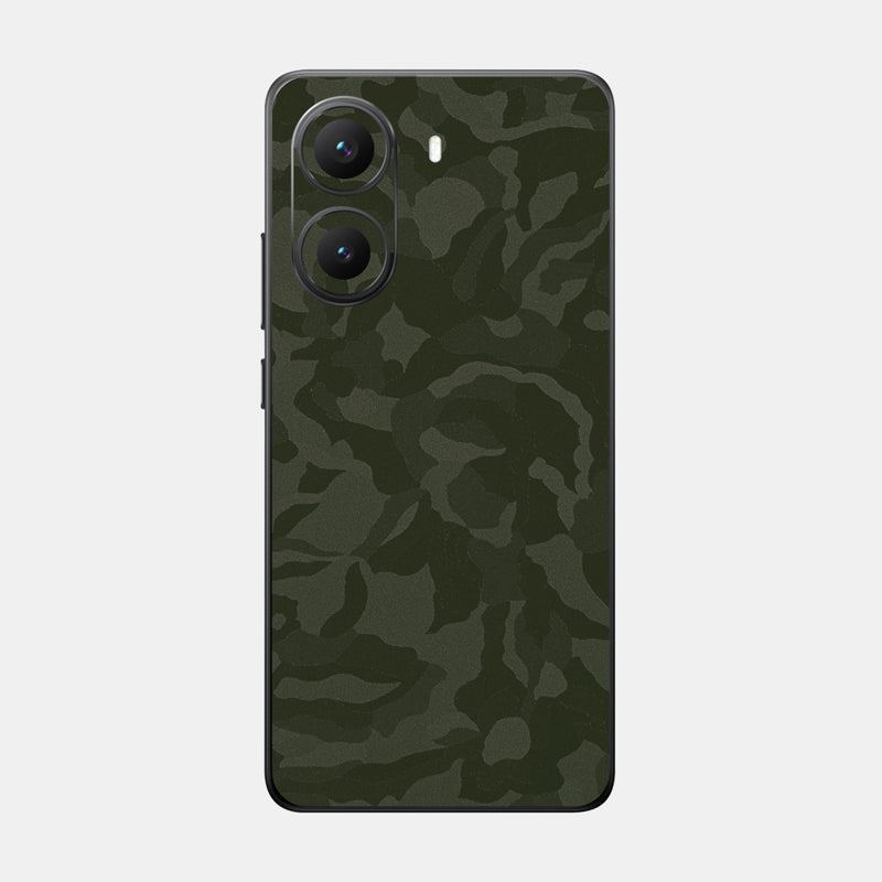 Green Camo Glass Back