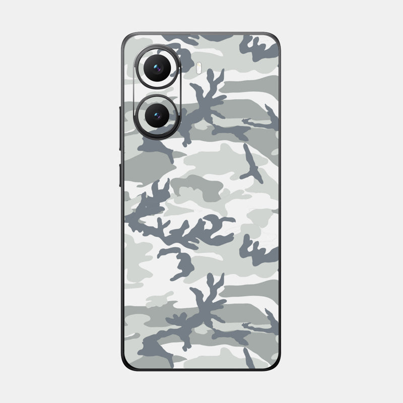 Snow Camo Glass Back