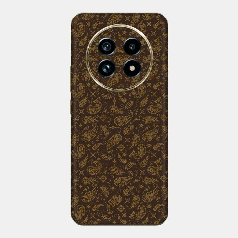 Brown Paisley Glass Back