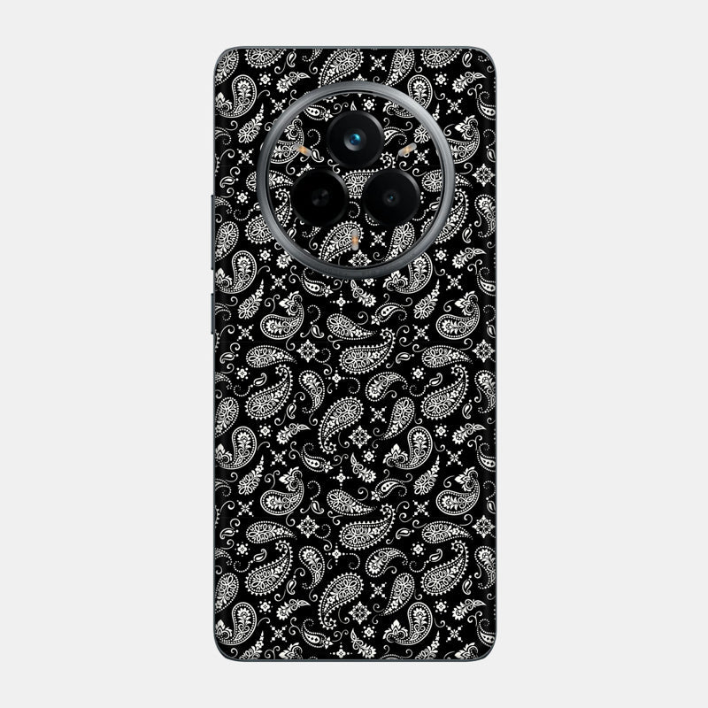 Black Paisley Glass Back