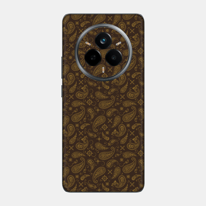 Brown Paisley Glass Back