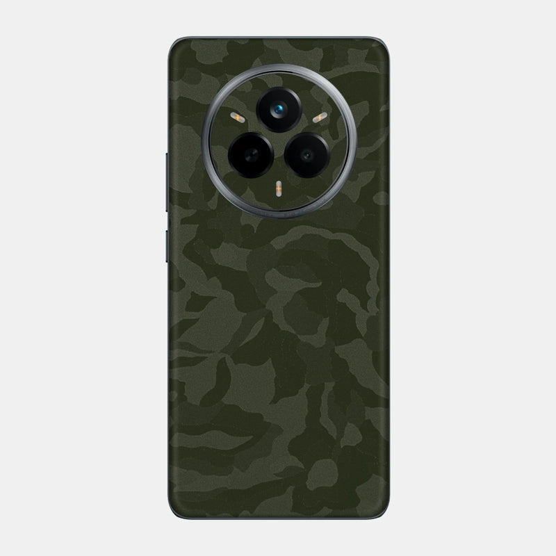 Green Camo Glass Back