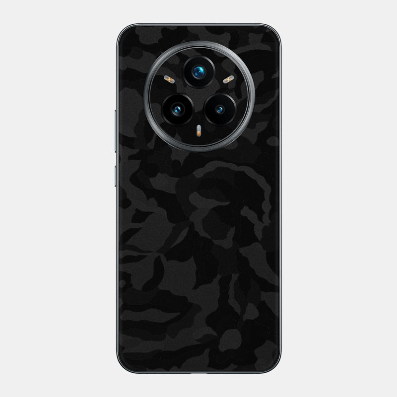 Black Camo Glass Back