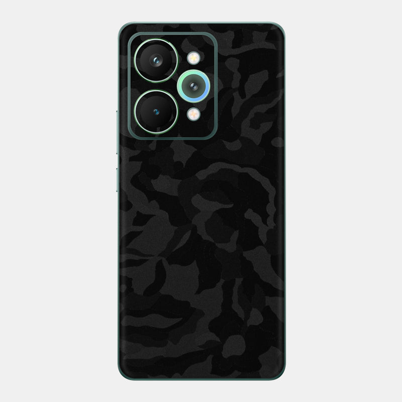 Black Camo Glass Back