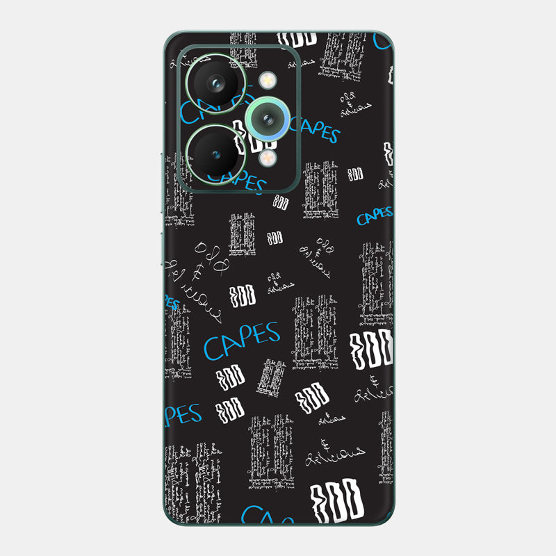 Black Scribble Glass Back