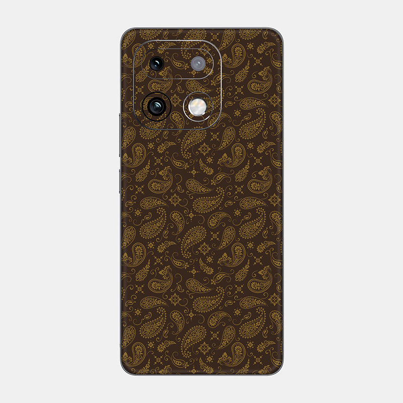 Brown Paisley Glass Back