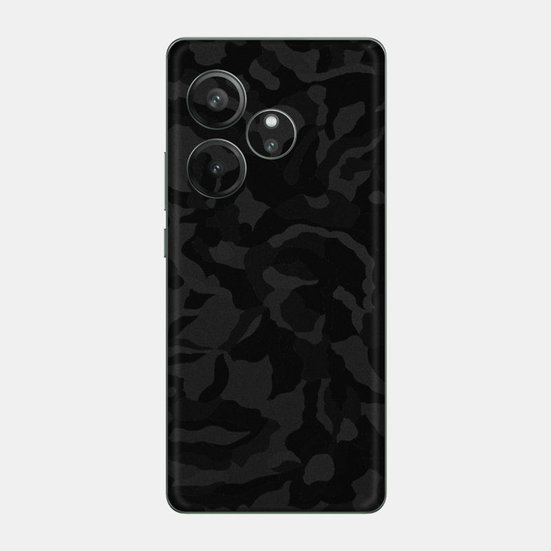 Black Camo Glass Back