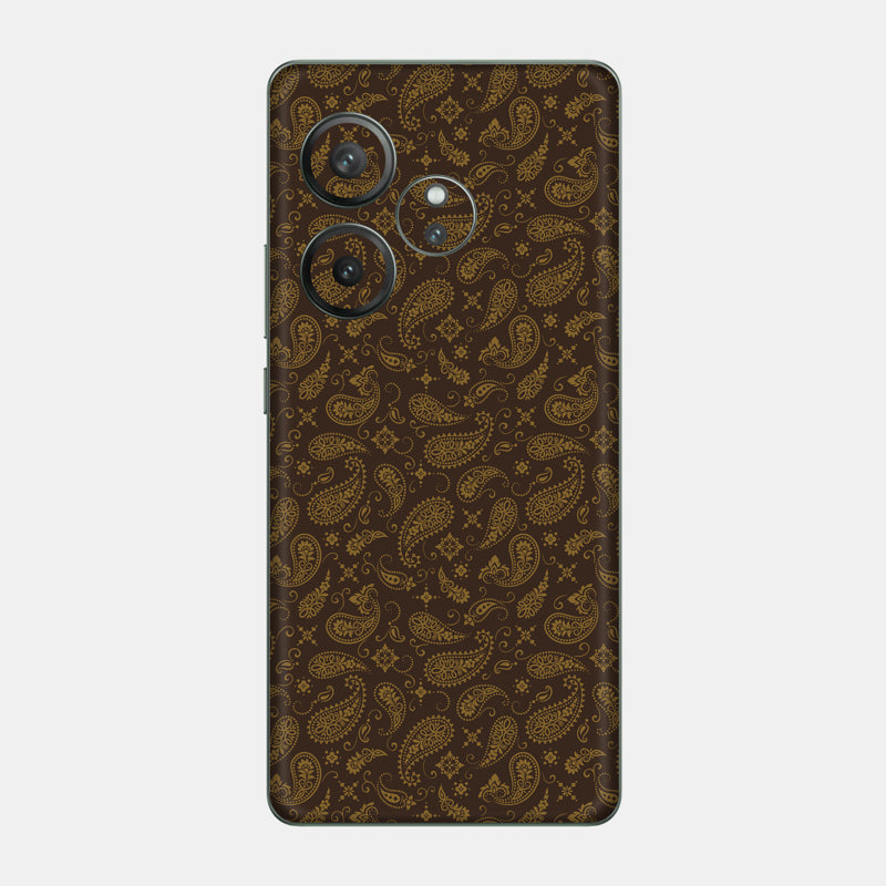 Brown Paisley Glass Back