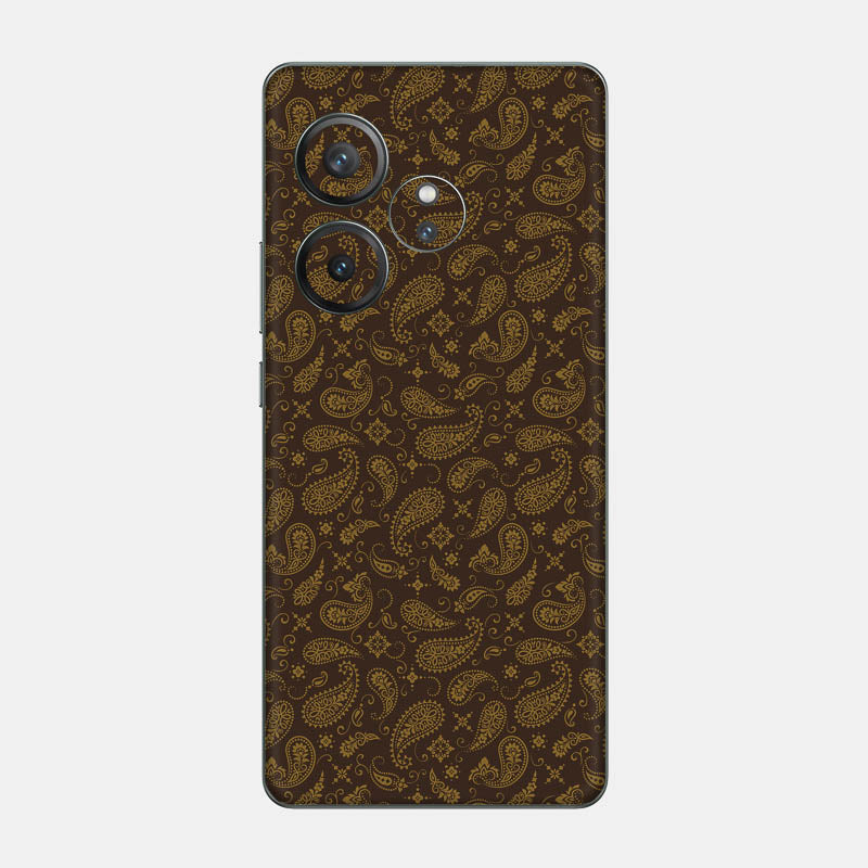 Brown Paisley Glass Back