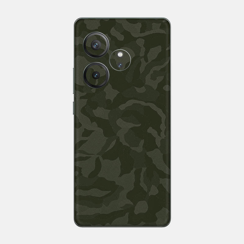 Green Camo Glass Back