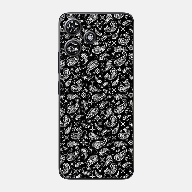 Black Paisley Glass Back