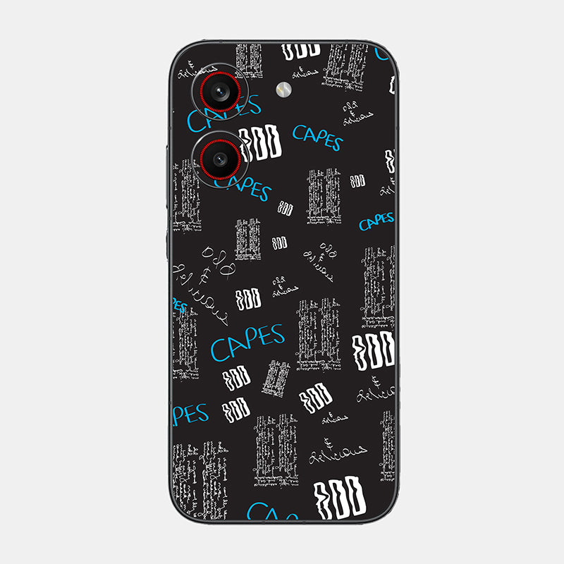 Black Scribble Glass Back