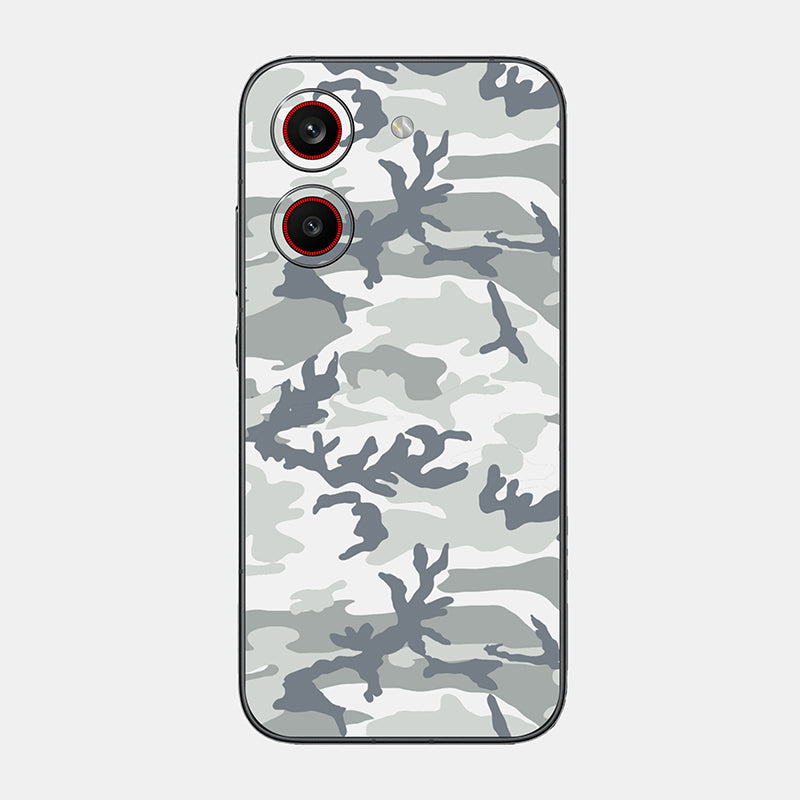Snow Camo Glass Back