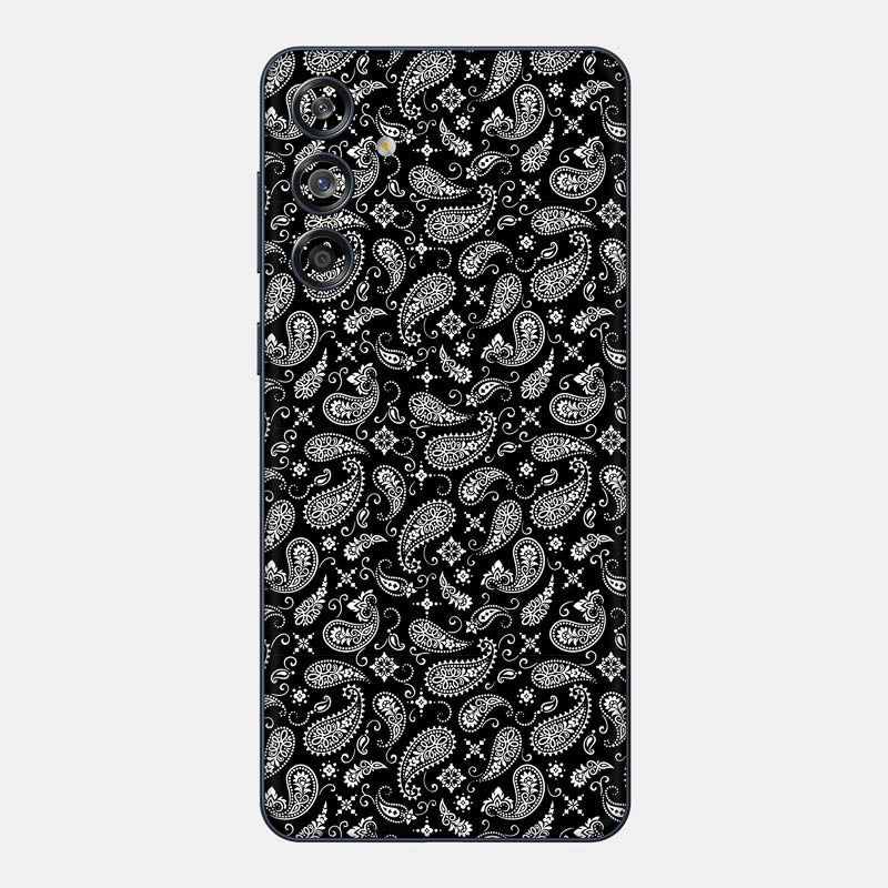 Black Paisley Glass Back