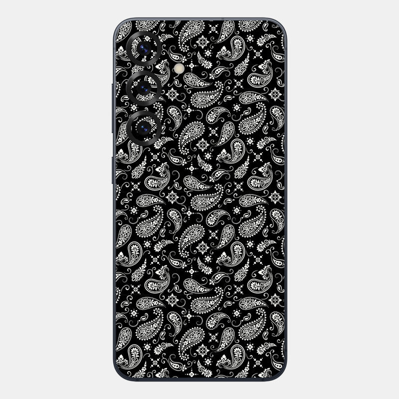 Black Paisley Glass Back