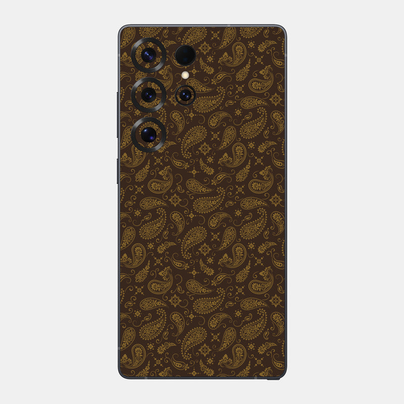 Brown Paisley Glass Back