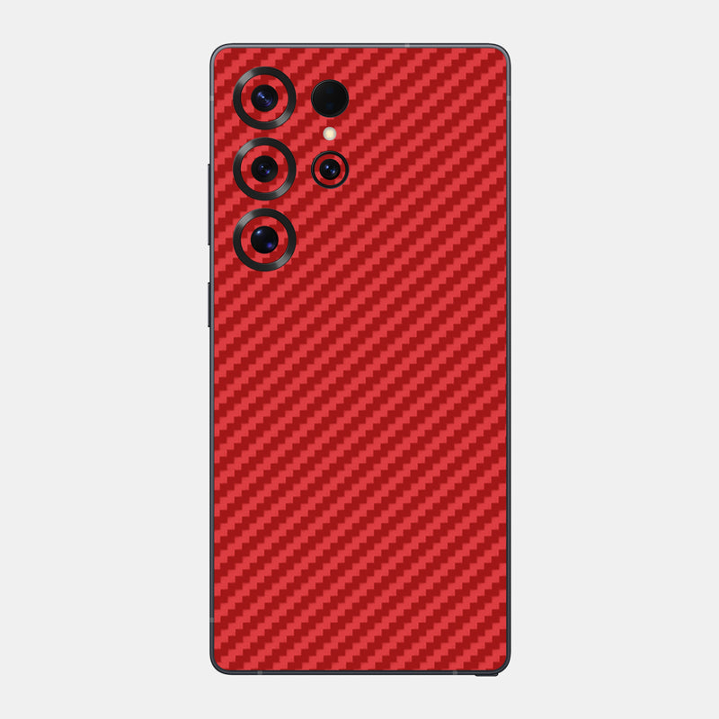 Carbon Fibre Red Glass Back