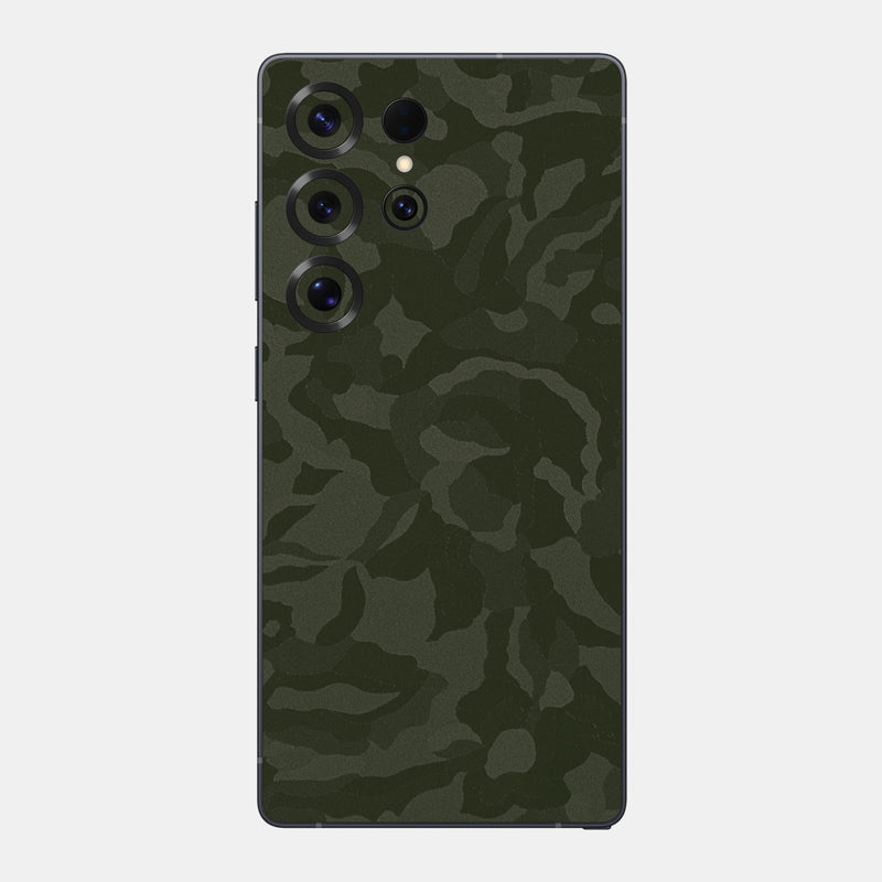 Green Camo Glass Back