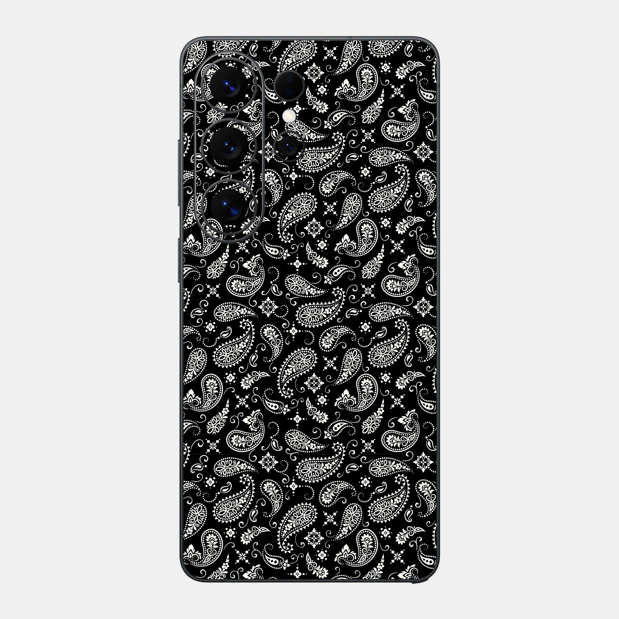 Black Paisley Glass Back