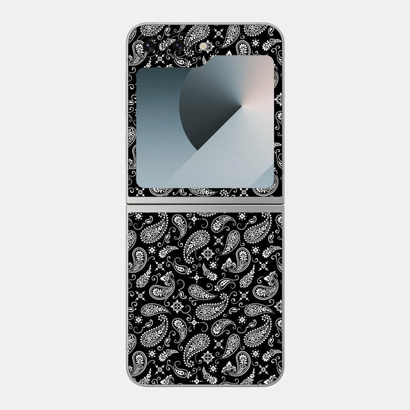 Black Paisley Glass Back