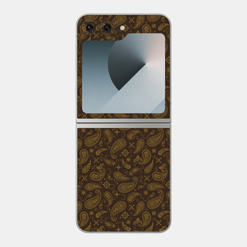 Brown Paisley Glass Back