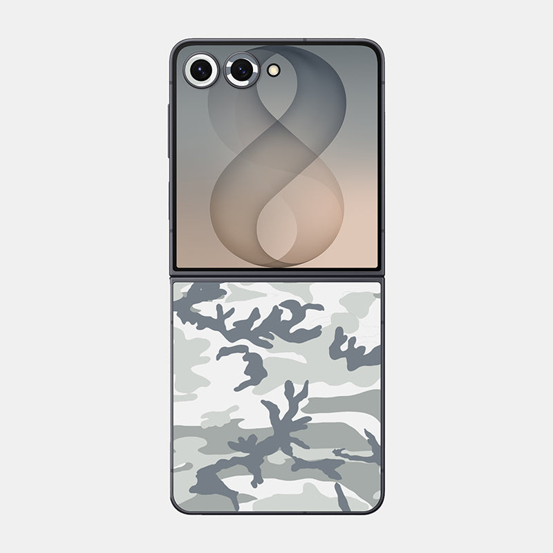 Snow Camo Glass Back