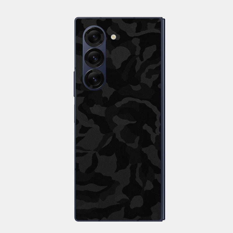 Black Camo Glass Back