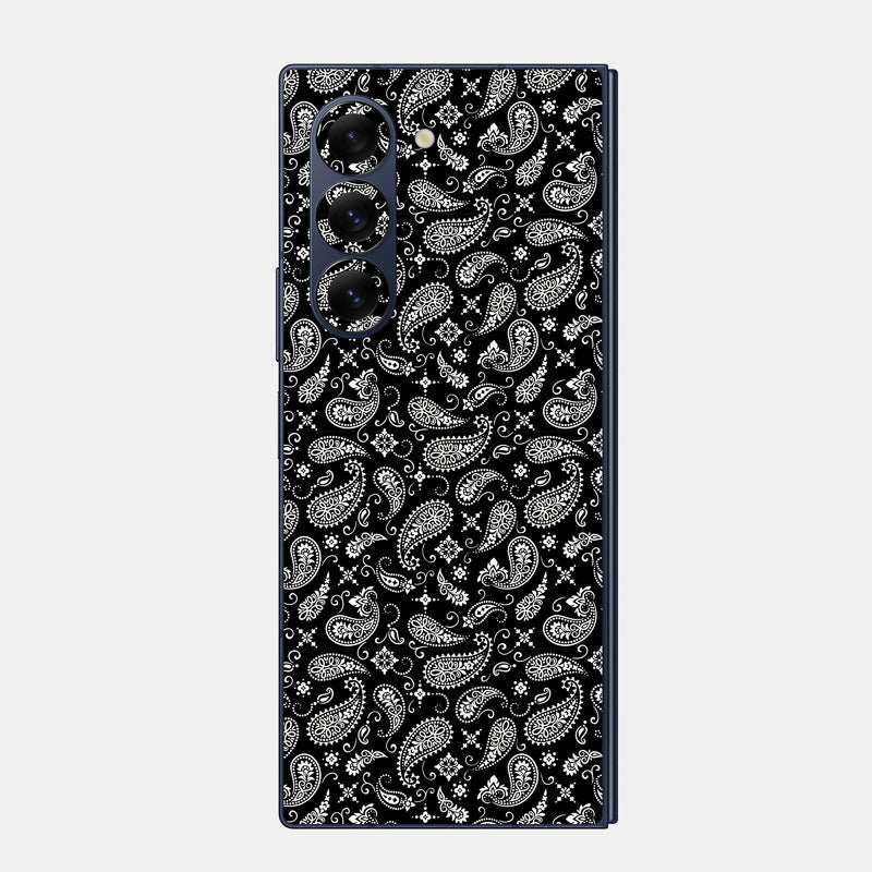 Black Paisley Glass Back