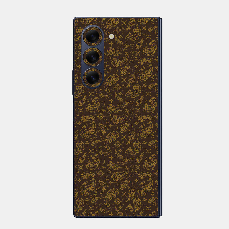 Brown Paisley Glass Back