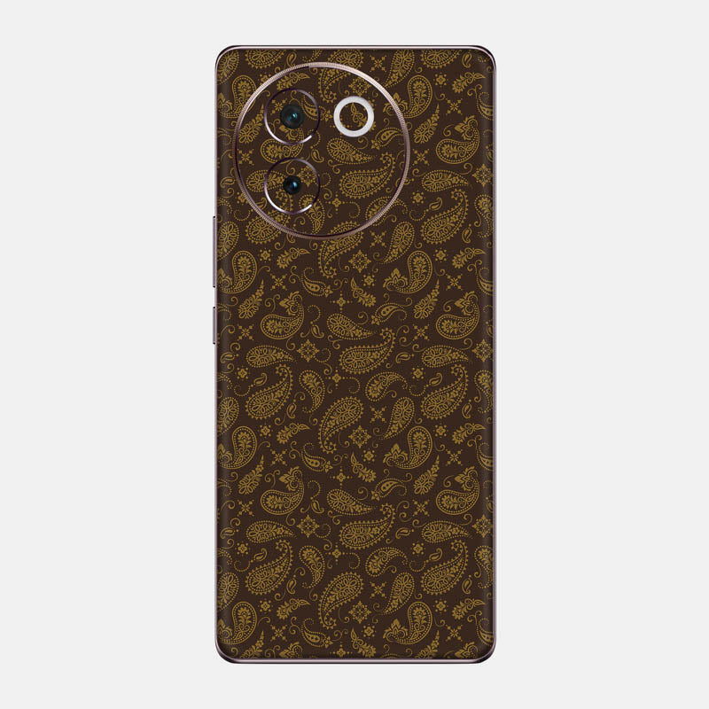 Brown Paisley Glass Back