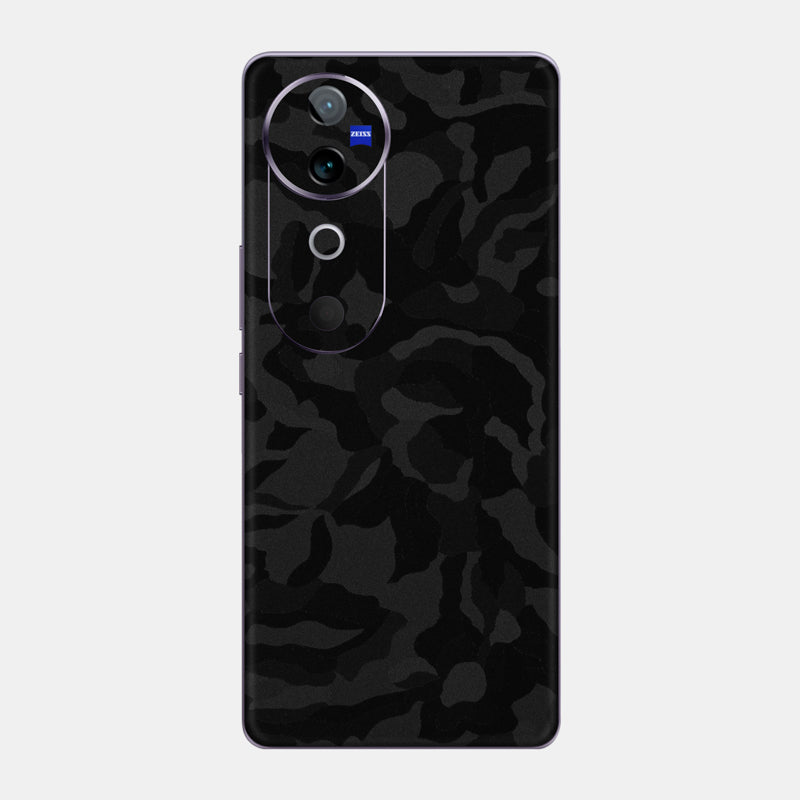 Black Camo Glass Back