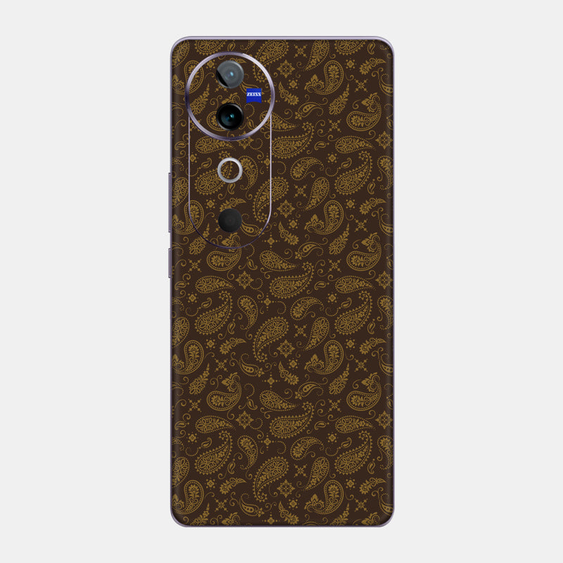 Brown Paisley Glass Back