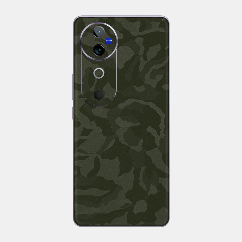 Green Camo Glass Back