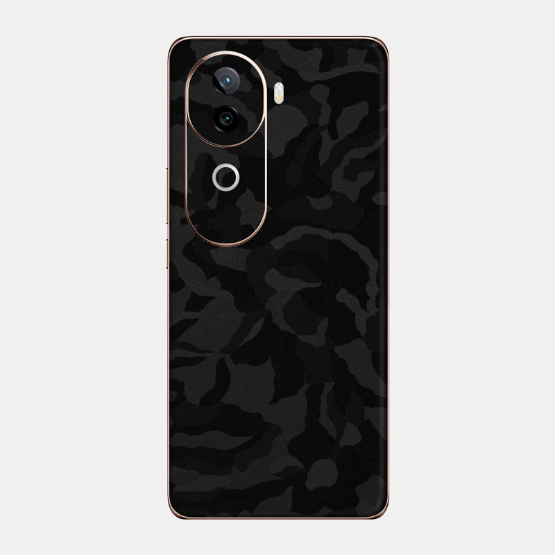 Black Camo Glass Back