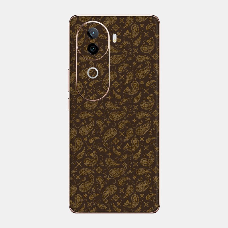 Brown Paisley Glass Back