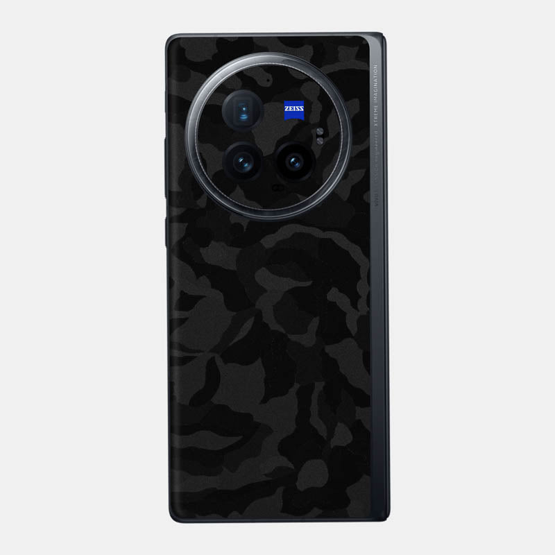 Black Camo Glass Back