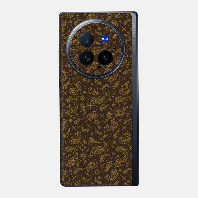 Brown Paisley Glass Back