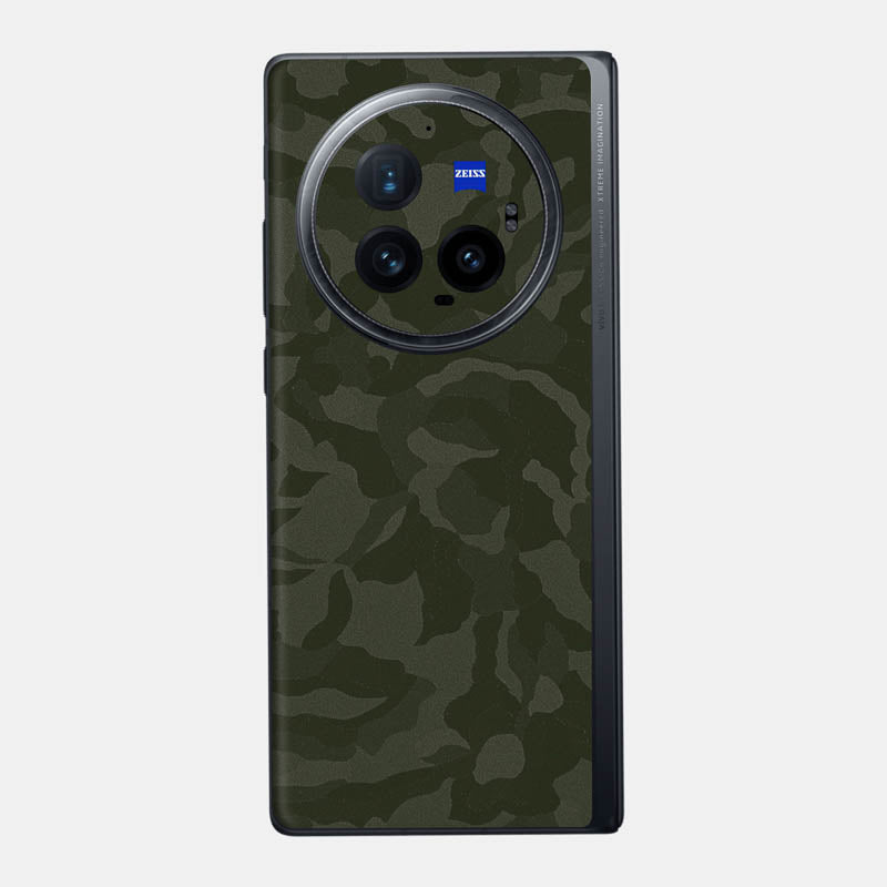 Green Camo Glass Back