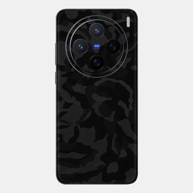 Black Camo Glass Back